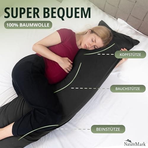 NatureMark Jersey Kissenbezüge – weich & atmungsaktiv, hautfreundlich – 40x40 cm, Anthrazit