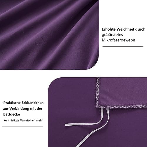 RUIKASI Bettwäsche-Set 4-teilig 135x200 Mikrofaser, 2x Bettbezug 135x200 + 2x Kissenbezug 80x80 cm, OEKO‑TEX, weich & bü