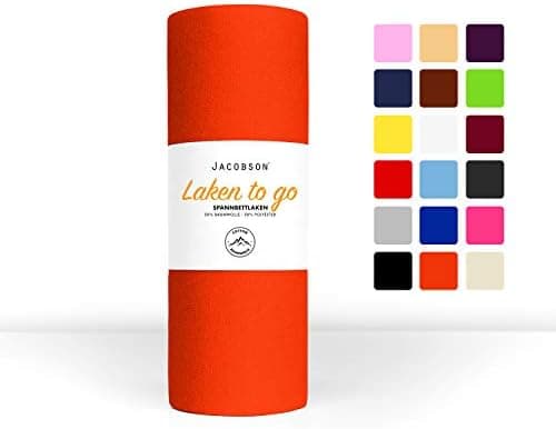 Jacobson Jersey-Spannbettlaken – 50% Baumwolle/50% Polyester, elastisch & hautsympathisch – 180–200 x 200 cm, 1er Set, N