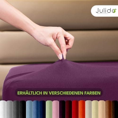 Julido Jersey-Spannbettlaken 140x200 cm – Baumwolle, OEKO-TEX® Standard 100, hautfreundlich & allergikergeeignet, Grün