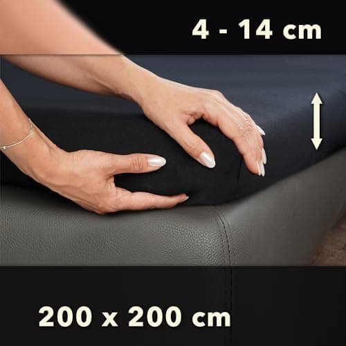 STUDIO Basic Spannbettlaken 200×220 cm – Jersey aus 100% gekämmter Baumwolle, elastisch & bügelfrei, passend für Matratz