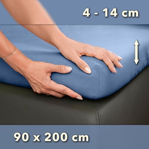 STUDIO Basic Spannbettlaken 200×220 cm – Jersey aus 100% gekämmter Baumwolle, elastisch & bügelfrei, passend für Matratz