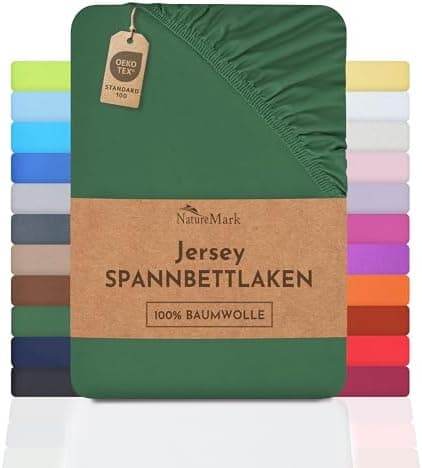 NatureMark Jersey-Spannbettlaken – 100% Baumwolle, 120 x 200 cm (Schoko Braun)