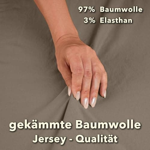 STUDIO Spannbettlaken Jersey – 97 % Baumwolle / 3 % Elastan – 120×200 / 120×220 / 130×200 / 130×220 cm, passend für Matr