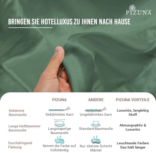 Pizuna Kissenbezüge 2er-Pack 40 x 80 cm Dunkelblau – 100% Langstapel-Baumwolle, 400 Fadenzahl