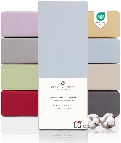 Spannbettlaken 90x200 – Jersey 100% gekämmte Baumwolle, passend für Matratzen bis 30 cm