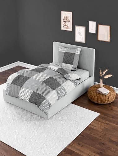Bierbaum Fein-Biber Bettwäsche – 100% Baumwolle, 135x200 + 80x80 cm