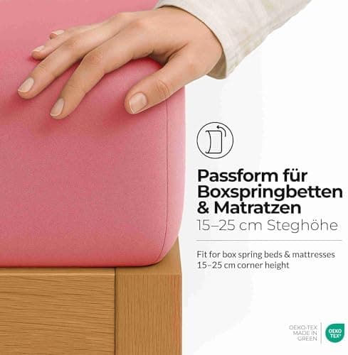 etérea Jersey-Spannbettlaken 80x200 cm Weiß – 100% Baumwolle, OEKO-TEX MADE IN GREEN & STANDARD 100