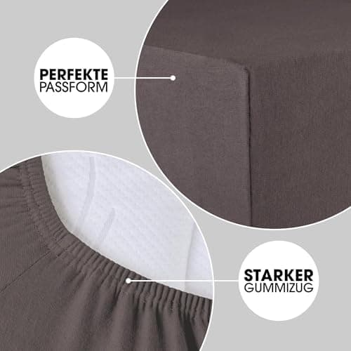 CelinaTex Jersey-Spannbettlaken 90x200–100x200 cm bis 26 cm Matratzenhöhe | 100% gekämmte Baumwolle | OEKO‑TEX STANDARD
