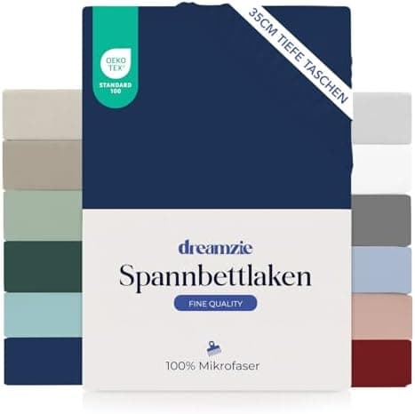 Dreamzie Spannbettlaken – 100% Mikrofaser, 35 cm Tiefe Tasche