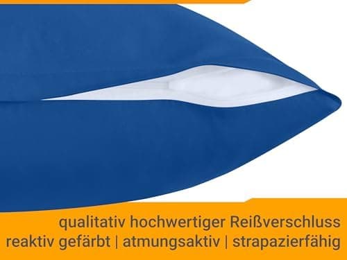 Doppelpack Baumwoll-Kissenbezüge 40 x 15 cm – Navyblau, schlichtes modernes Design