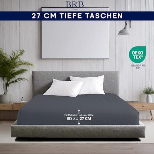 Spannbettlaken 90×200 cm – 100% Baumwolle (Oeko‑TEX) – für dicke Matratzen bis 27 cm