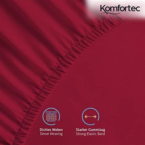 Komfortec Spannbettlaken 90x200 cm Jersey-Baumwolle – OEKO-TEX® Standard 100, Rundumgummizug für perfekte Passform, Weiß
