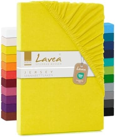 Lavea Spannbettlaken 120x200 cm – atmungsaktives Baumwoll‑Jersey, passend für Matratzen bis 20 cm (Mittelgrau)
