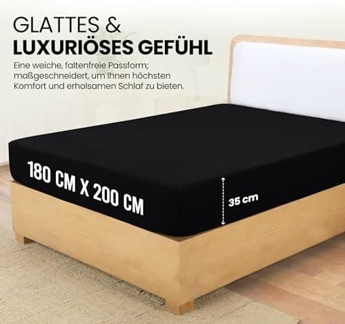 Utopia Bedding Spannbettlaken 180×200 cm – Grau, gebürstete Polyester‑Mikrofaser, OEKO‑TEX zertifiziert