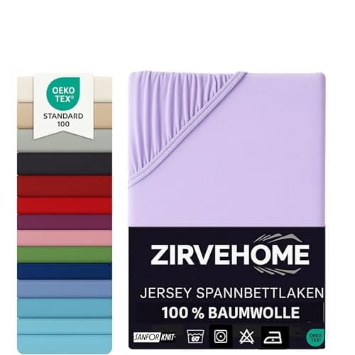 Spannbettlaken 120x200 cm – Jersey 100% Baumwolle – für Matratzen bis 25 cm Höhe