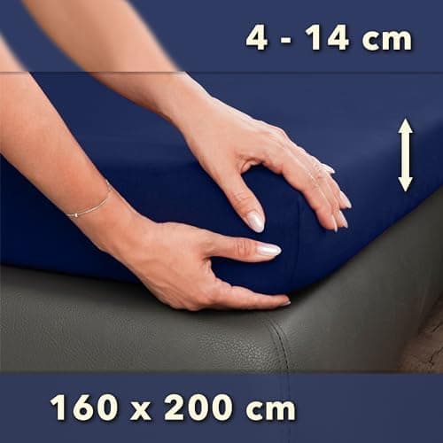 STUDIO Basic Spannbettlaken 200×220 cm – Jersey aus 100% gekämmter Baumwolle, elastisch & bügelfrei, passend für Matratz