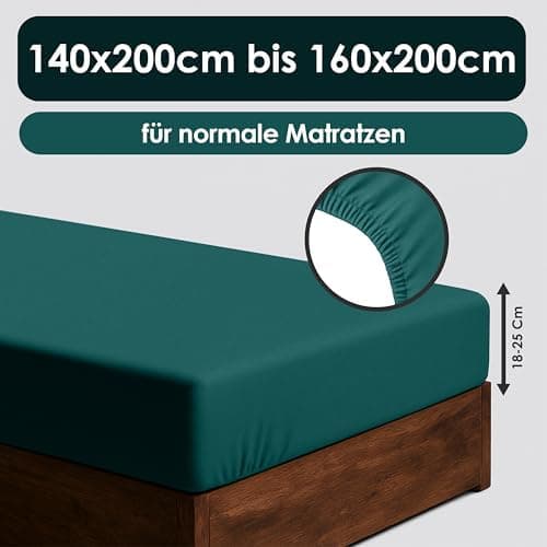 Jersey-Spannbettlaken / Spannbetttuch – 100% Baumwolle, 180x200–200x200 cm