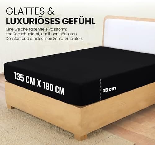 Utopia Bedding Spannbettlaken 180×200 cm – Grau, gebürstete Polyester‑Mikrofaser, OEKO‑TEX zertifiziert