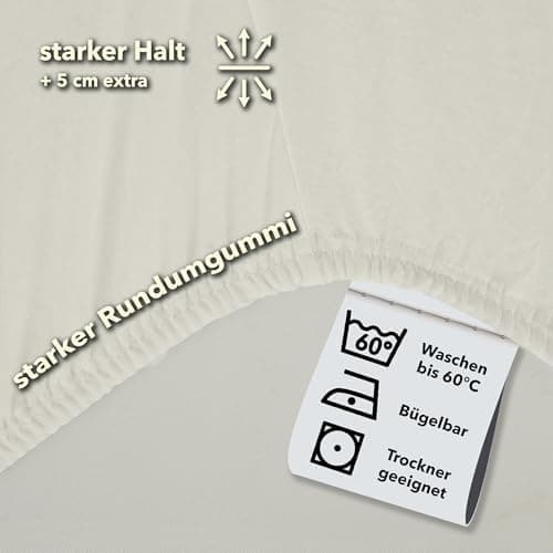 STUDIO Spannbettlaken Jersey – 97 % Baumwolle / 3 % Elastan – 120×200 / 120×220 / 130×200 / 130×220 cm, passend für Matr