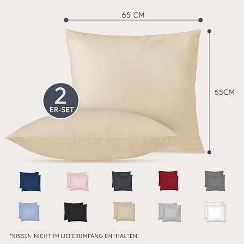 Dreamzie Kissenbezug 40x80 (2er Set) – Mikrofaser weich, OEKO-TEX STANDARD 100, Anthrazit mit Reißverschluss