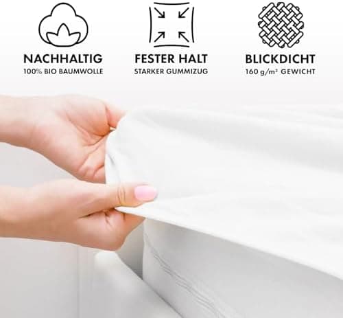 Jacobson Spannbettlaken 180×200 cm – GOTS‑zertifizierte Bio‑Baumwolle