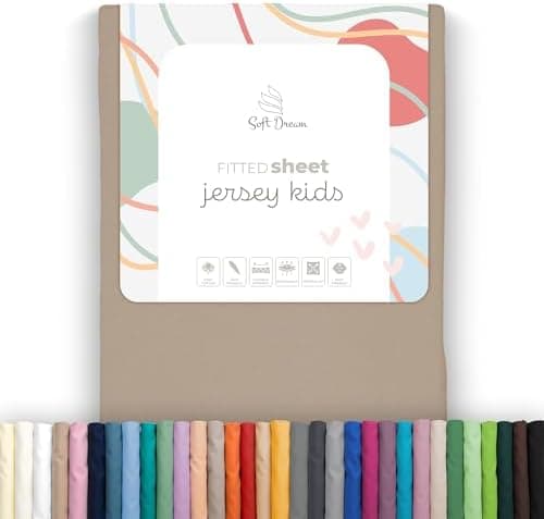 Soft Dream Spannbettlaken 90x200 cm Dunkelgrau – 100% gekämmte Baumwolle Jersey – für Kinder- & Juniorbett