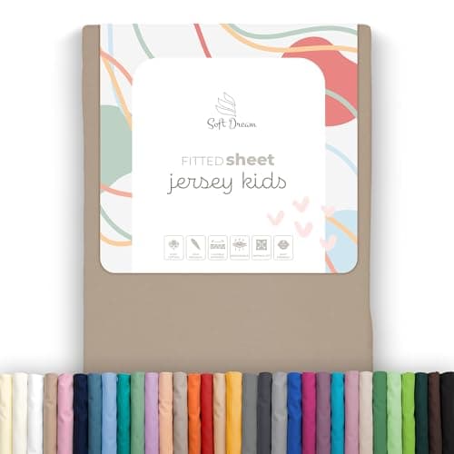 Soft Dream Spannbettlaken 90x200 cm Dunkelgrau – 100% gekämmte Baumwolle Jersey – für Kinder- & Juniorbett