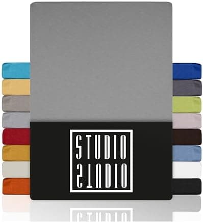 STUDIO Basic Spannbettlaken 200×220 cm – Jersey aus 100% gekämmter Baumwolle, elastisch & bügelfrei, passend für Matratz