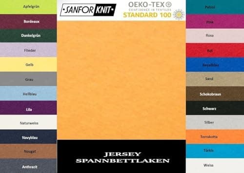 EXKLUSIV HEIMTEXTIL Jersey-Spannbettlaken 90–100 x 200 cm, bis 25 cm Matratzenhöhe – 100% Baumwolle, Öko‑Tex zertifizier