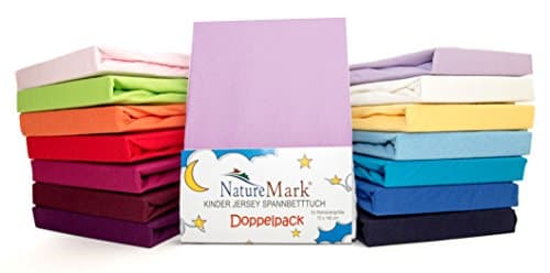 NatureMark Jersey-Spannbettlaken – 100% Baumwolle, 120 x 200 cm (Schoko Braun)