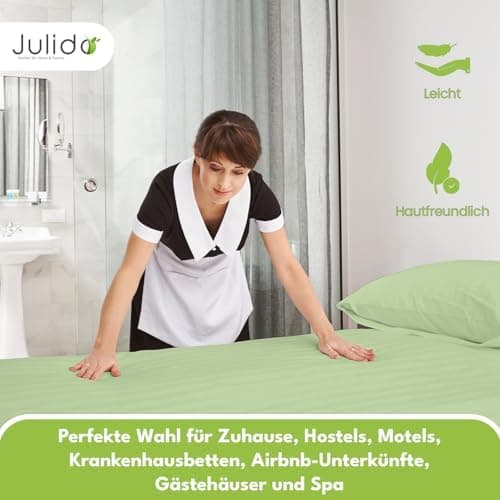 Julido Jersey-Spannbettlaken 140x200 cm – Baumwolle, OEKO-TEX® Standard 100, hautfreundlich & allergikergeeignet, Grün