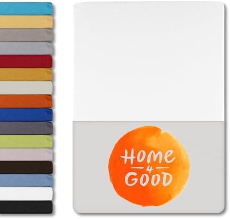 home4good Spannbettlaken 120x200 cm – Jersey 100% Baumwolle (OEKO-TEX STANDARD 100) – für Matratzenhöhe 15–25 cm, Weiß