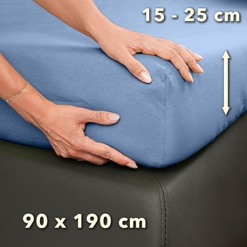 STUDIO Basic Spannbettlaken 200×220 cm – Jersey aus 100% gekämmter Baumwolle, elastisch & bügelfrei, passend für Matratz