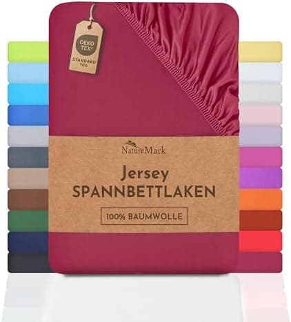 NatureMark Jersey-Spannbettlaken – 100% Baumwolle, 120 x 200 cm (Schoko Braun)