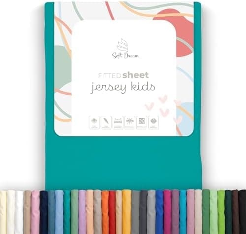 Soft Dream Spannbettlaken 90x200 cm Dunkelgrau – 100% gekämmte Baumwolle Jersey – für Kinder- & Juniorbett