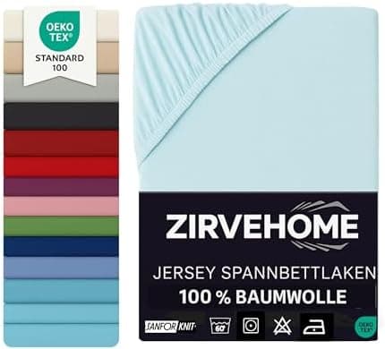 Spannbettlaken 120x200 cm – Jersey 100% Baumwolle – für Matratzen bis 25 cm Höhe