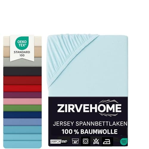 Spannbettlaken 120x200 cm – Jersey 100% Baumwolle – für Matratzen bis 25 cm Höhe