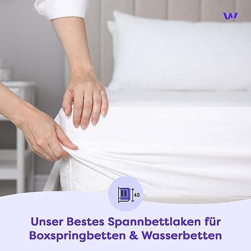 Wolkenfeld Spannbettlaken 180x200–200x220 cm | Premium Jersey-Baumwolle mit 5% Lycra | Für Matratzen bis 40 cm – Anthraz