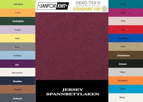 EXKLUSIV HEIMTEXTIL Jersey-Spannbettlaken 90–100 x 200 cm, bis 25 cm Matratzenhöhe – 100% Baumwolle, Öko‑Tex zertifizier