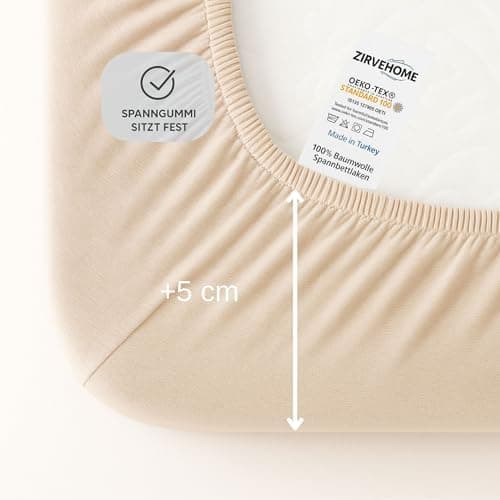 Spannbettlaken 120x200 cm – Jersey 100% Baumwolle – für Matratzen bis 25 cm Höhe