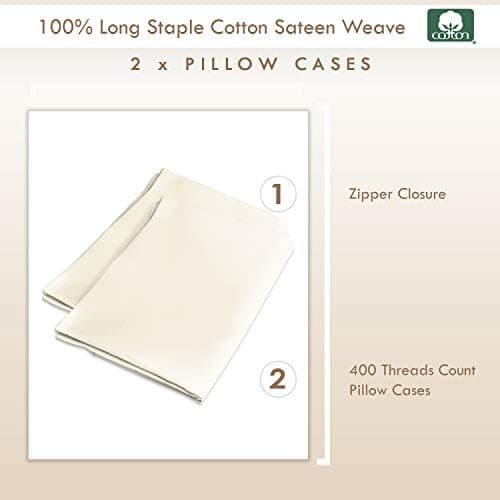 Pizuna Kissenbezüge 2er-Pack 40 x 80 cm Dunkelblau – 100% Langstapel-Baumwolle, 400 Fadenzahl