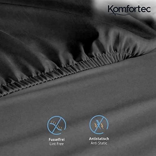 Komfortec Spannbettlaken 90x200 cm Jersey-Baumwolle – OEKO-TEX® Standard 100, Rundumgummizug für perfekte Passform, Weiß