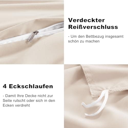 WAVVE Bettwäsche 135x200 – 4‑teiliges Mikrofaser‑Set Anthrazit (inkl. 2×80×80 cm Kissenbezüge) mit Reißverschluss, OEKO‑