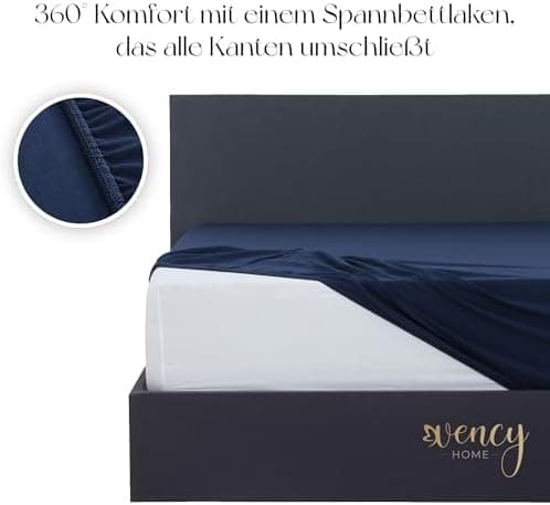 Vency Spannbettlaken 90x200 cm (bis 25 cm Matratzenhöhe) – 100% Baumwolle, Weiß