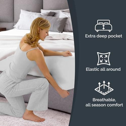 Spannbettlaken 180x200 cm – Extra tiefes Spannbetttuch bis 40 cm (16") – Weiche gebürstete Mikrofaser, knitterfrei & sch