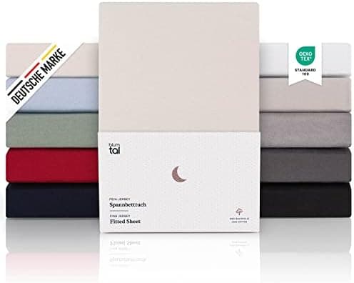 Blumtal® Premium Spannbettlaken 120x200 cm – 100% Baumwolle, OEKO‑TEX® STANDARD 100 – für Matratzen bis 25 cm