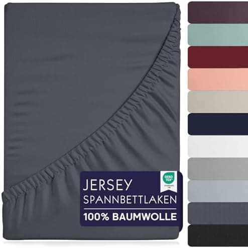 Spannbettlaken 90×200 cm – 100% Baumwolle (Oeko‑TEX) – für dicke Matratzen bis 27 cm