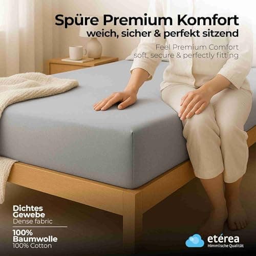 etérea Jersey-Spannbettlaken 80x200 cm Weiß – 100% Baumwolle, OEKO-TEX MADE IN GREEN & STANDARD 100