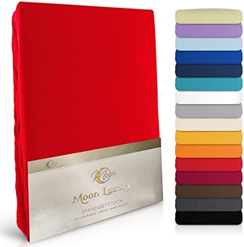 MOON-Luxury Spannbettlaken/Spannbetttuch Jersey-Stretch 230 g/m² OEKO-TEX – anthrazit, 90×200–100×220